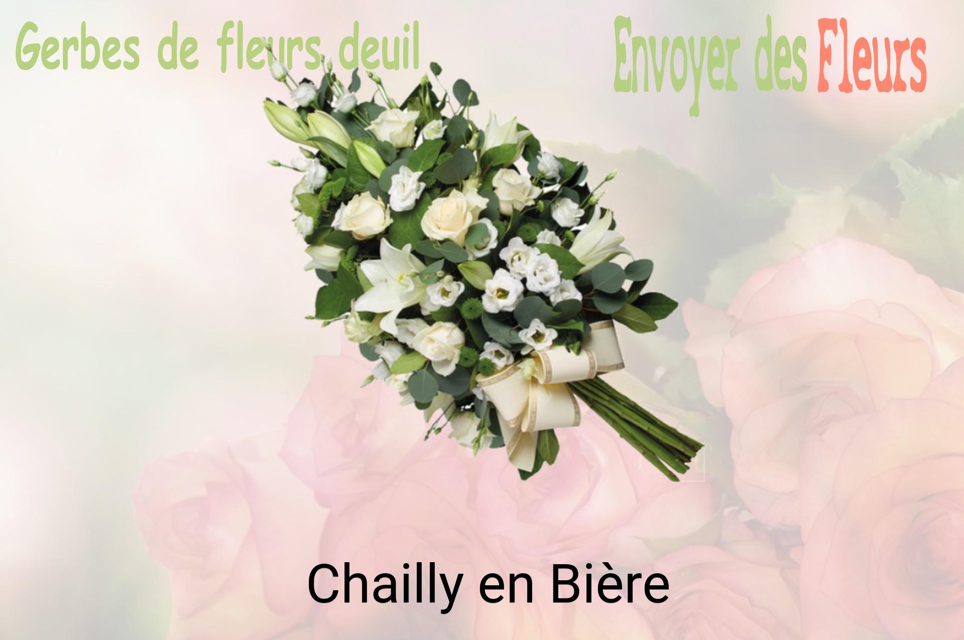 Gerbe de fleurs de deuil livrée à Chailly-en-Bière